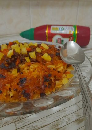 عکسی از دستور پاستا با گوشت (ماکارونی خودمون😅)