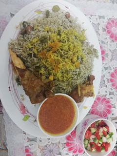 عکسی از دستور باقالی پلو با ماهیچه