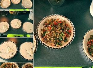 Una foto de Quiche de verduras y champiñón salteado
