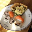 Pai verdoso y sushis comprados