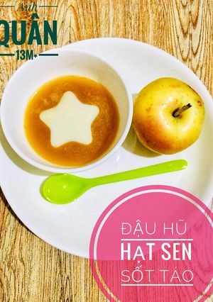 Hình của món Đậu Hũ hạt sen sốt táo.
