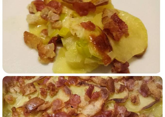 Recipe of Perfect Potato and leek bake with a bacon crumb