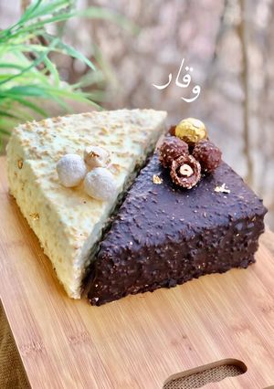 صورة لوصفة كيكة الفريرو والرفايالو 🍰رووعة