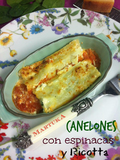 Una foto de Canelones con espinacas y ricotta