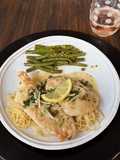 Chicken Piccata over Angel Hair Pasta