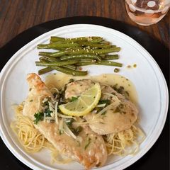 Chicken Piccata over Angel Hair Pasta A picture of Chicken Piccata over Angel Hair Pasta.