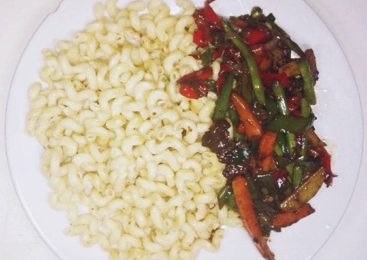 Simple Way to Make Any-night-of-the-week Macaroni and beef stir fry sauce