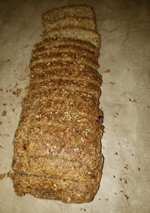 A picture of Keto Bread with Three Flours (Coconut, Wheat Bran, and Flaxseed).