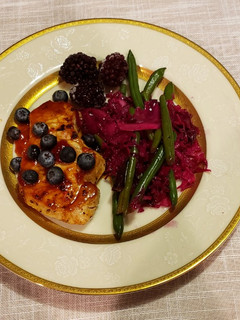 A picture of Blackberry-Sauced Pork Chops.