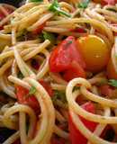 Super Easy Spaghetti with Anchovies & Fresh Tomatoes for Two