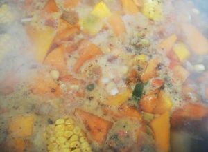 Una foto de Sopa de vegetales sin carne
