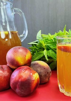 صورة لوصفة آيس تي بنكهة الخوخ