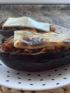 Una foto de Berenjenas rellenas de carne