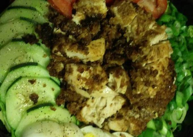 Steps to Make Speedy Panko Fried Chicken Salad