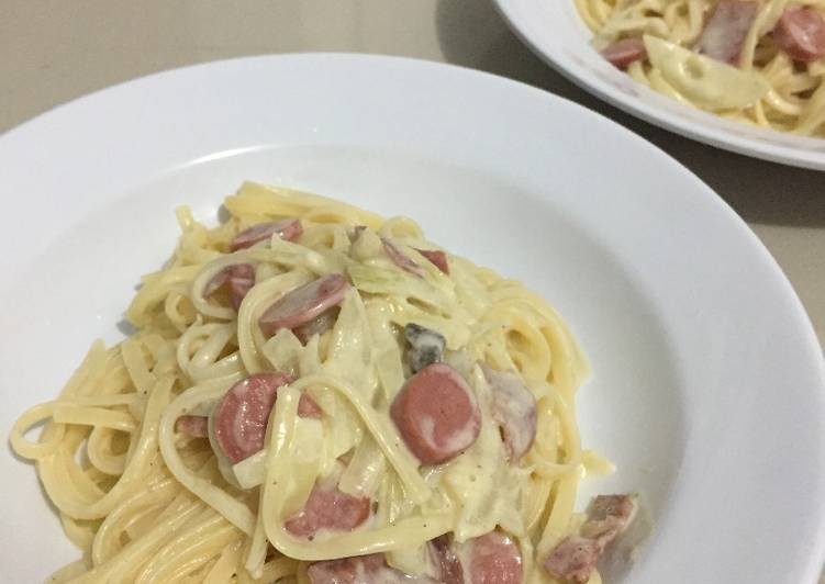 Resep Fettucini Carbonara Anti Gagal