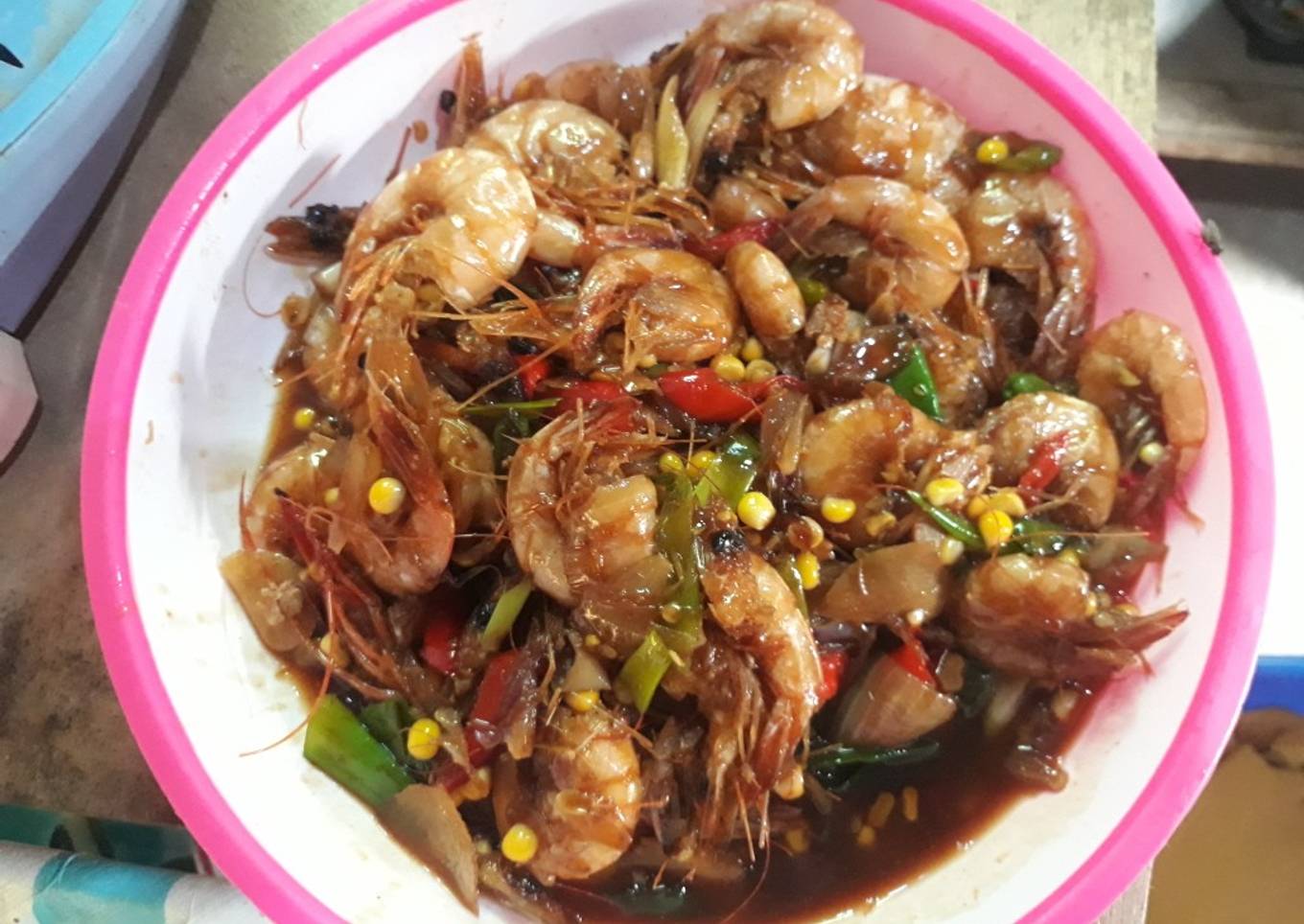 Udang pedas manis