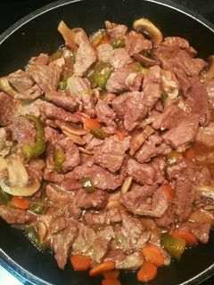 Una foto de Ternera con verduras en salsa de ostras