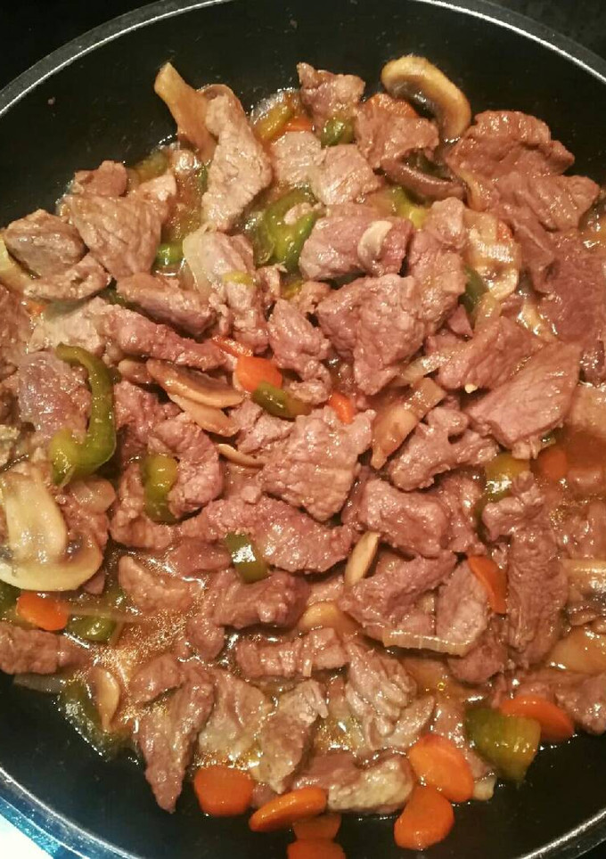 Una foto de Ternera con verduras en salsa de ostras