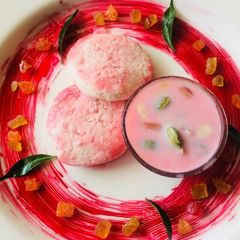 A picture of Gulab Ras malai.