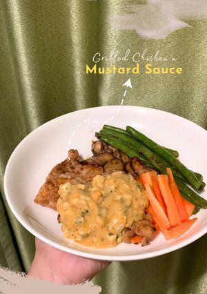 Foto resep Grilled Chicken & mustard sauce