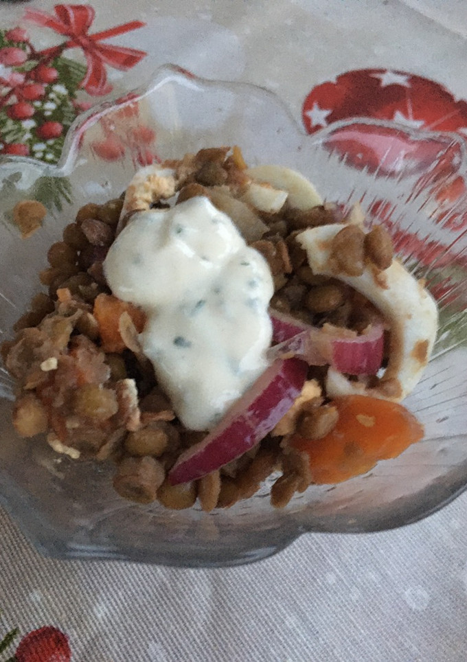 Lencsesaláta recept fotója