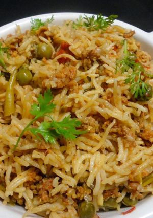 A picture of Keema Pulao.