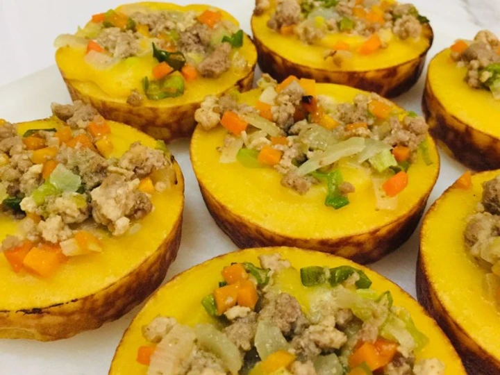 Cara Mudah Menyiapkan Resep Kue Lumpur Labu Kuning topping Daging yang Enak Banget Anti Ribet, Lezat