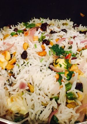 A picture of Mushroom (veggie) Dum Biriyani .