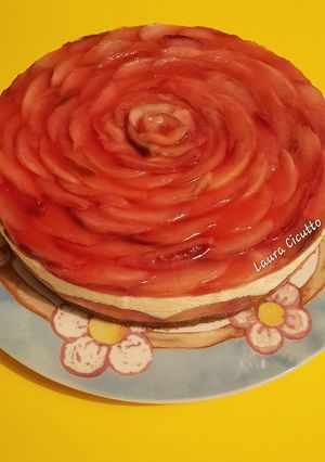 Foto di Cheesecake allo yogurt e pesche noci
