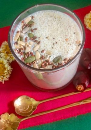 A picture of Almond Date Smoothie/ Delicious And Nutritious Badam Khajoor Shake For Sehri ✨.