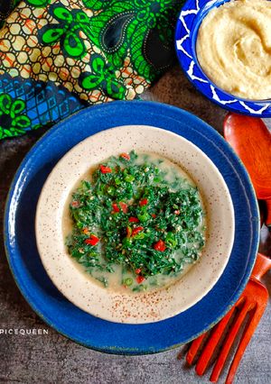 A picture of Pumpkin Leaves Curry (Zambian Style).