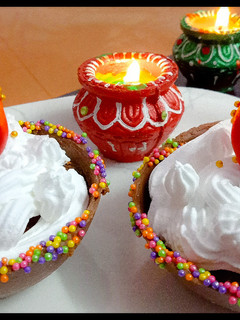 A picture of Chocolate Diya Dessert.