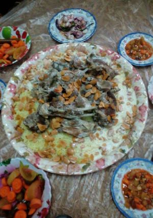 صورة لوصفة منسف باللحمة