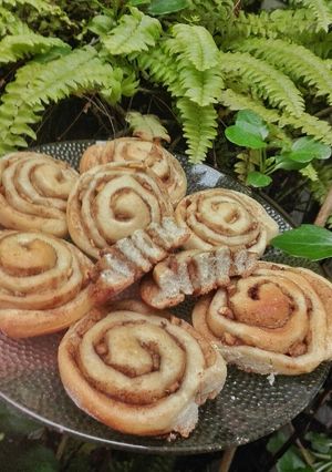 Una foto de Roles o espirales de canela y manzana sin manteca 🤗