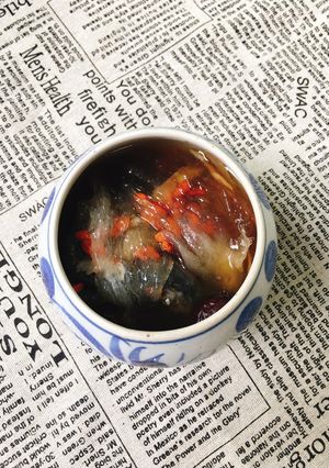 Hình của món Gà Ác Chưng Thuốc Bắc Yến Sào.