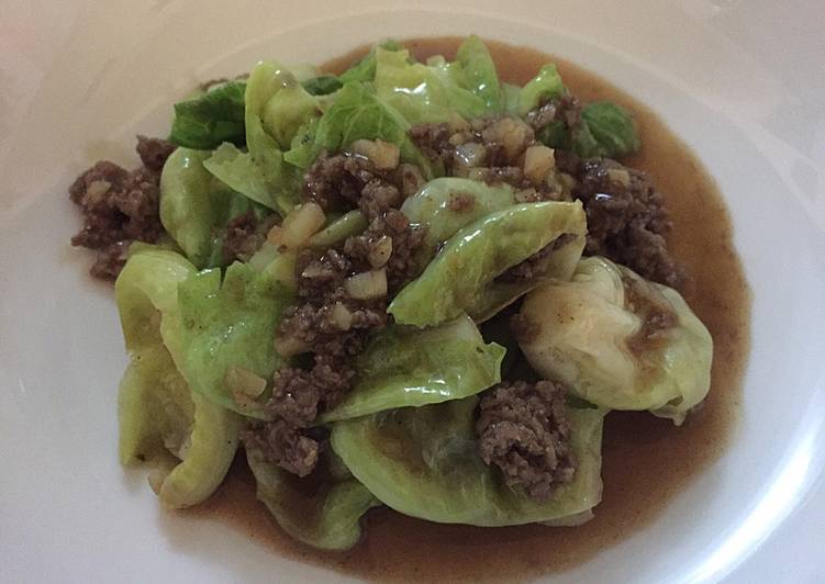 Quick and simple Baby Kailan with ground beef
