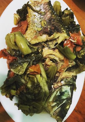 Hình của món Cá chép kho dưa.