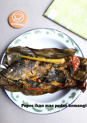 Foto resep Pepes ikan mas pedas kemangi