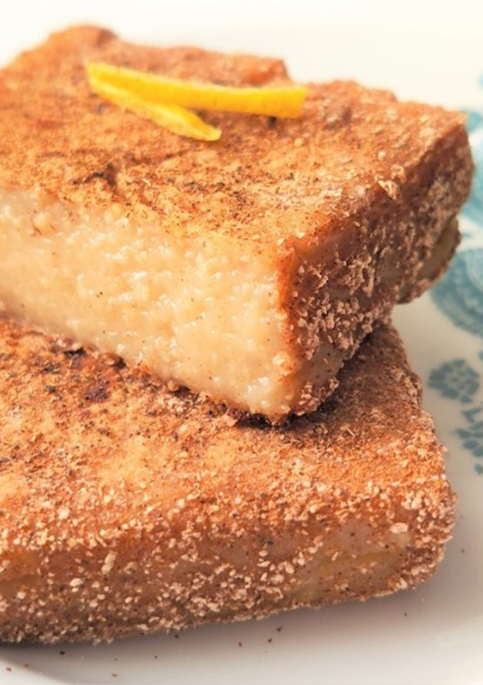 Una foto de "Leche Frita" Vegana y sin azúcar