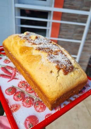 Una foto de Budín de Coco y Dulce de Leche