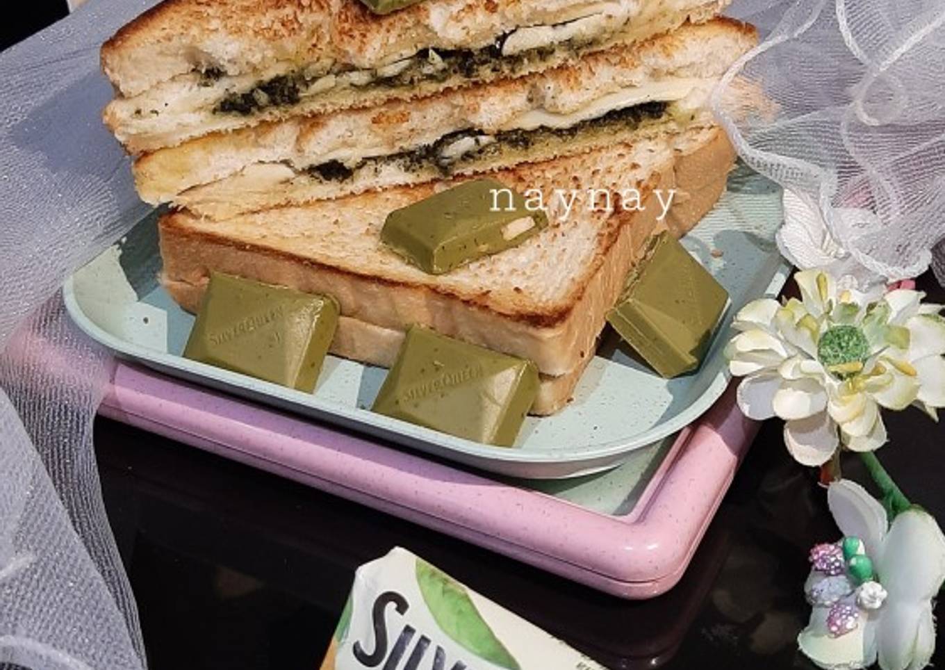 Matha Cheese Sandwich Toast (Roti Panggang Keju&Matcha/GreenTea)