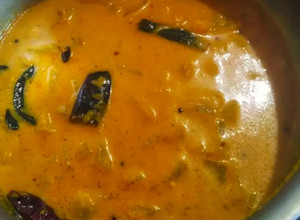 A picture of Snake gourd theeyal Kerala style.