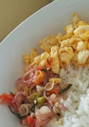 Foto resep Sambal matah + orak arik telur