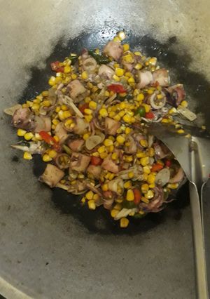 Foto resep Tumis cumi asin jagung