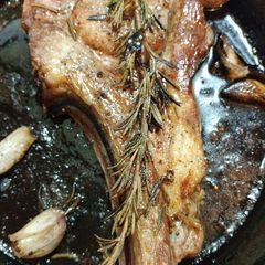 A picture of Seared and roasted Veal Chop.