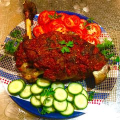 A picture of Masala Roast leg of lamb:.