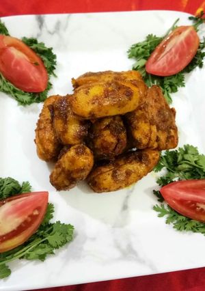 A picture of Stuffed arbi with dry spices.