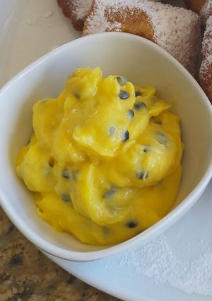 A picture of Passionfruit Curd.
