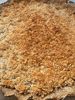 Una foto de Crumble de manzana y arándanos sin azúcar!