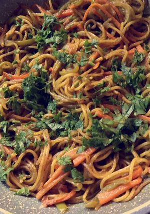 صورة لوصفة معكرونة بالخضار 🍜